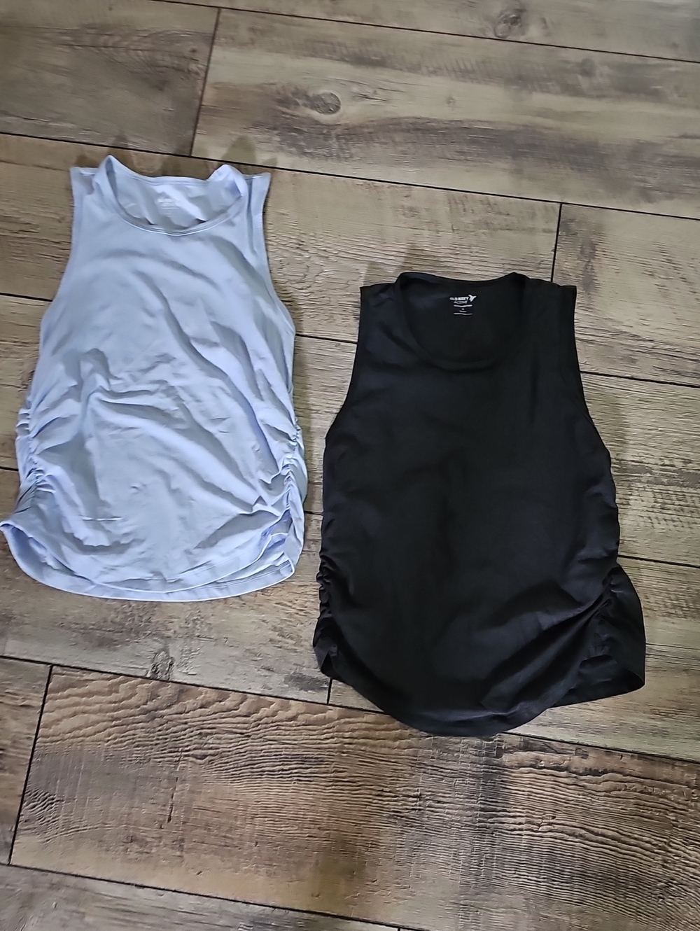 Old Navy Black Ruched Side Tank Top